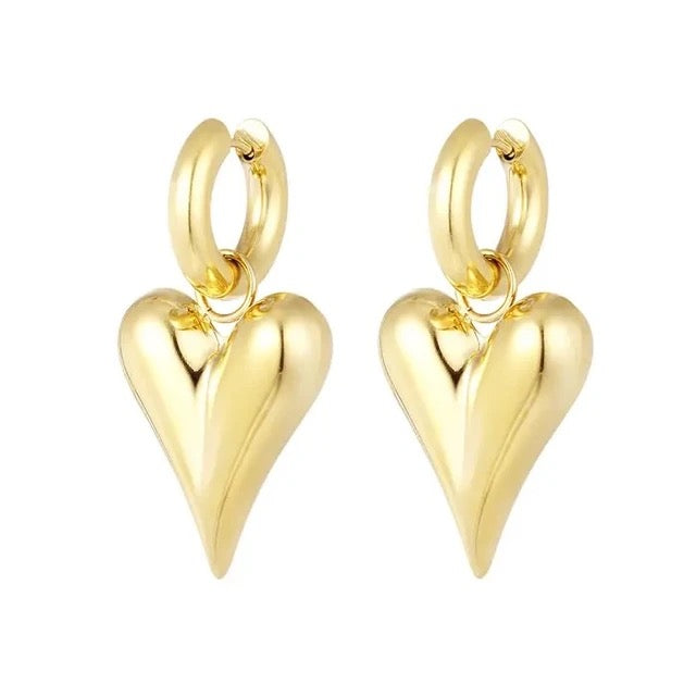 Big love oorbellen - gold