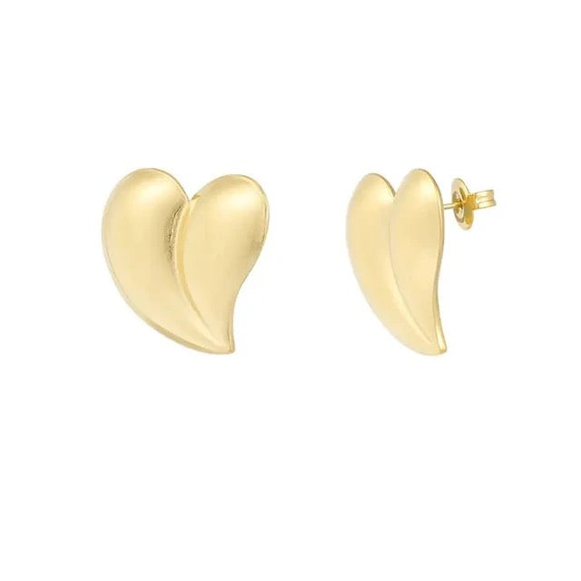 Chrome heart oorbellen
