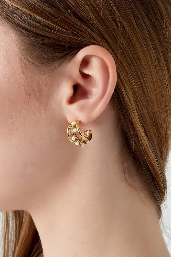 Pearl swirl oorbellen