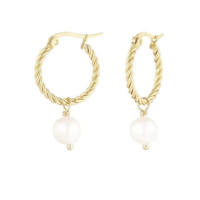Pearl rope oorbellen
