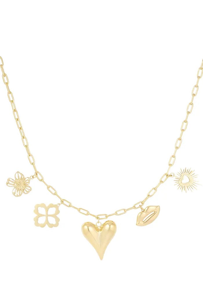 Love language charm ketting - gold
