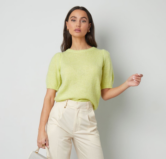 Basic sweater puff yellow