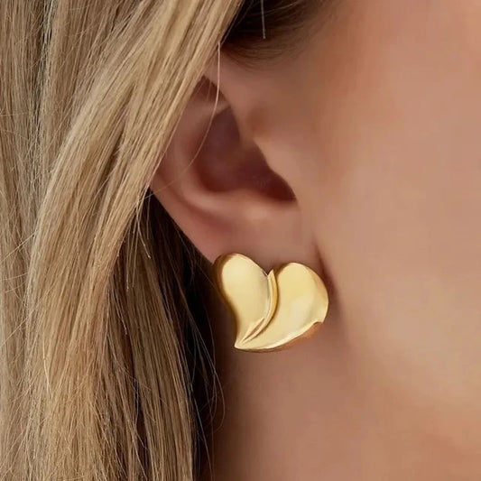 Chrome heart oorbellen