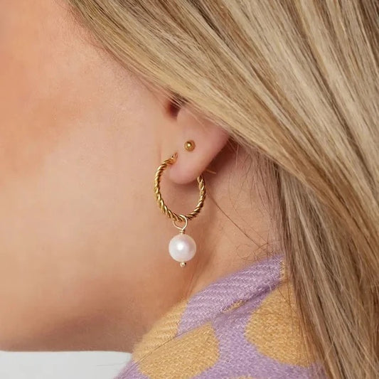 Pearl rope oorbellen