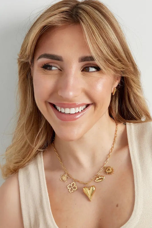 Love language charm ketting - gold