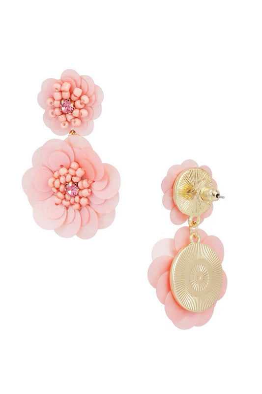 Statement flower oorbellen pink