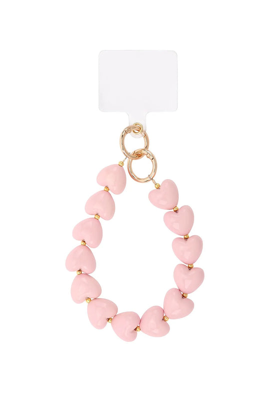 Telefoonkoord heart pink